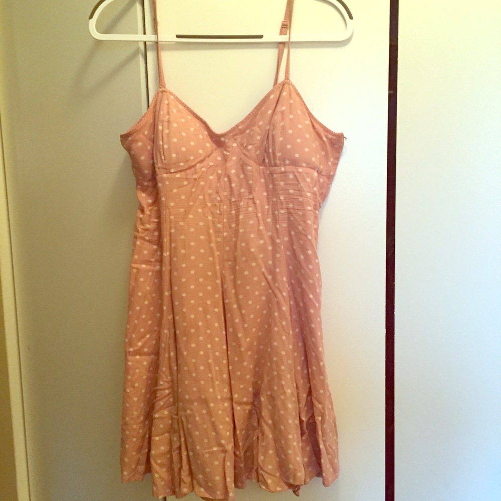 American Eagle Pastel Pink Polka Dotted Dress